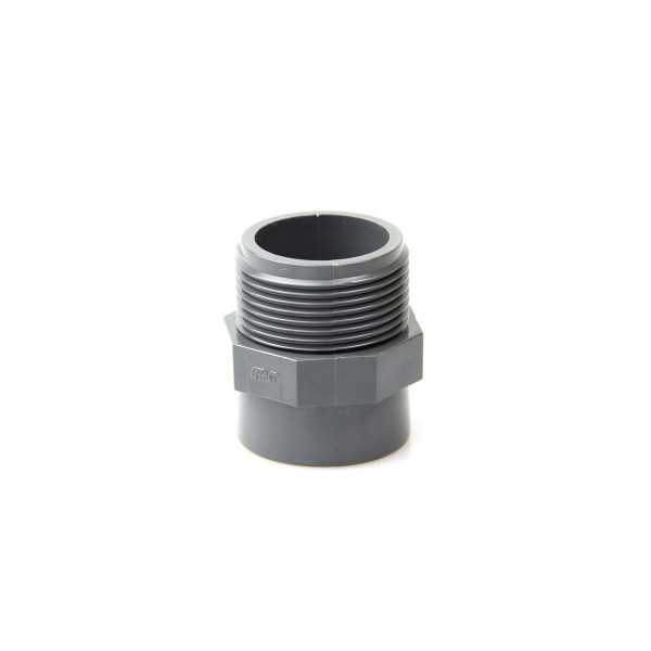 Reduktion mit Gewinde IG AG, aus PVC, grau, 1/2' AG, 3/8' IG