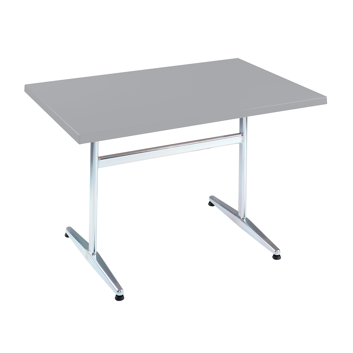 Table PRV argent, brillante, Piétement électrozingué en T Basic, 120 x 70 x 3.5 cm, H 73 cm Table PRV argent, brillante, Piétement électrozingué en T Basic, 120 x 70 x 3.5 cm, H 73 cm