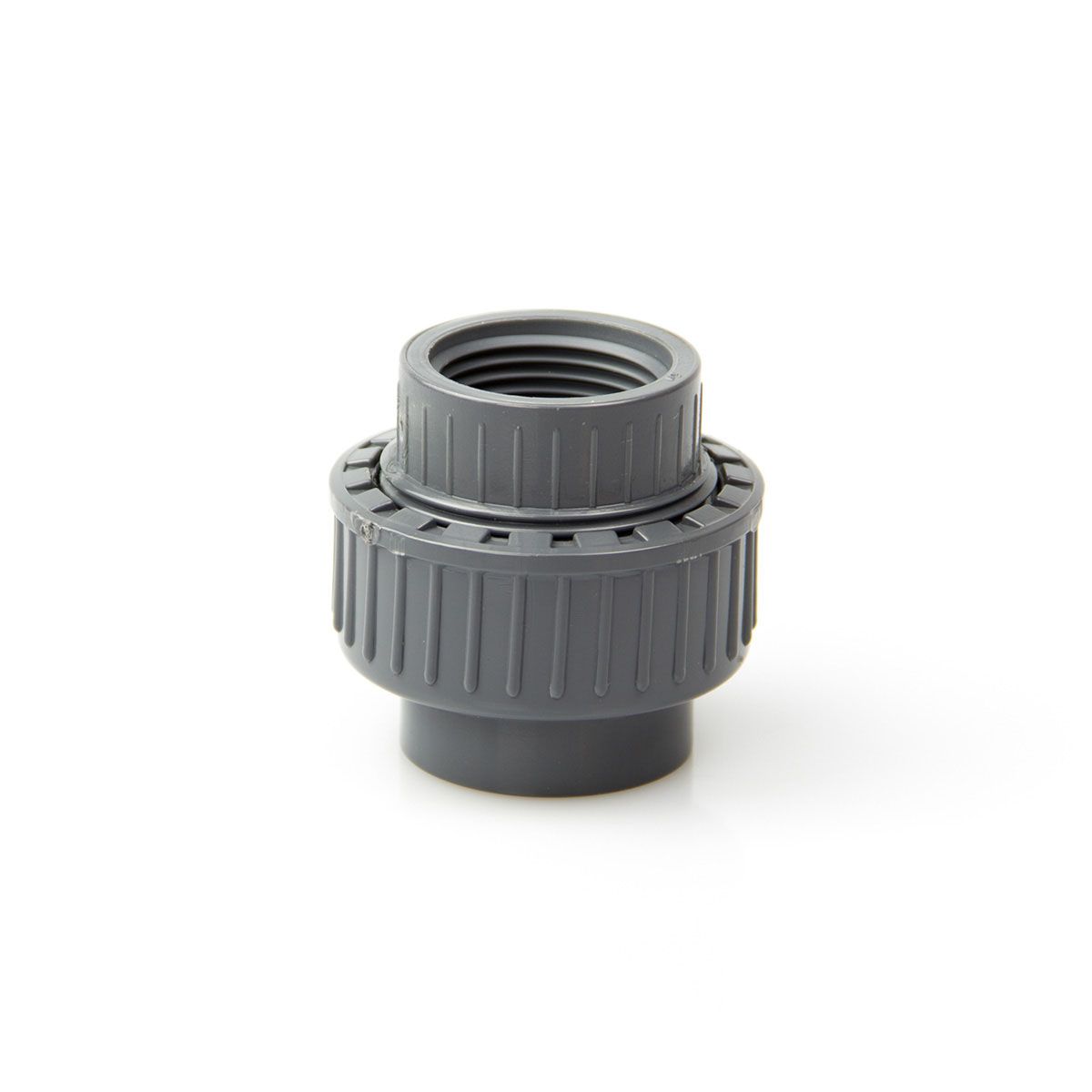 Verschraubung mit Gewinde, aus PVC, grau, 3/8', PN 16 Verschraubung mit Gewinde, aus PVC, grau, 3/8', PN 16