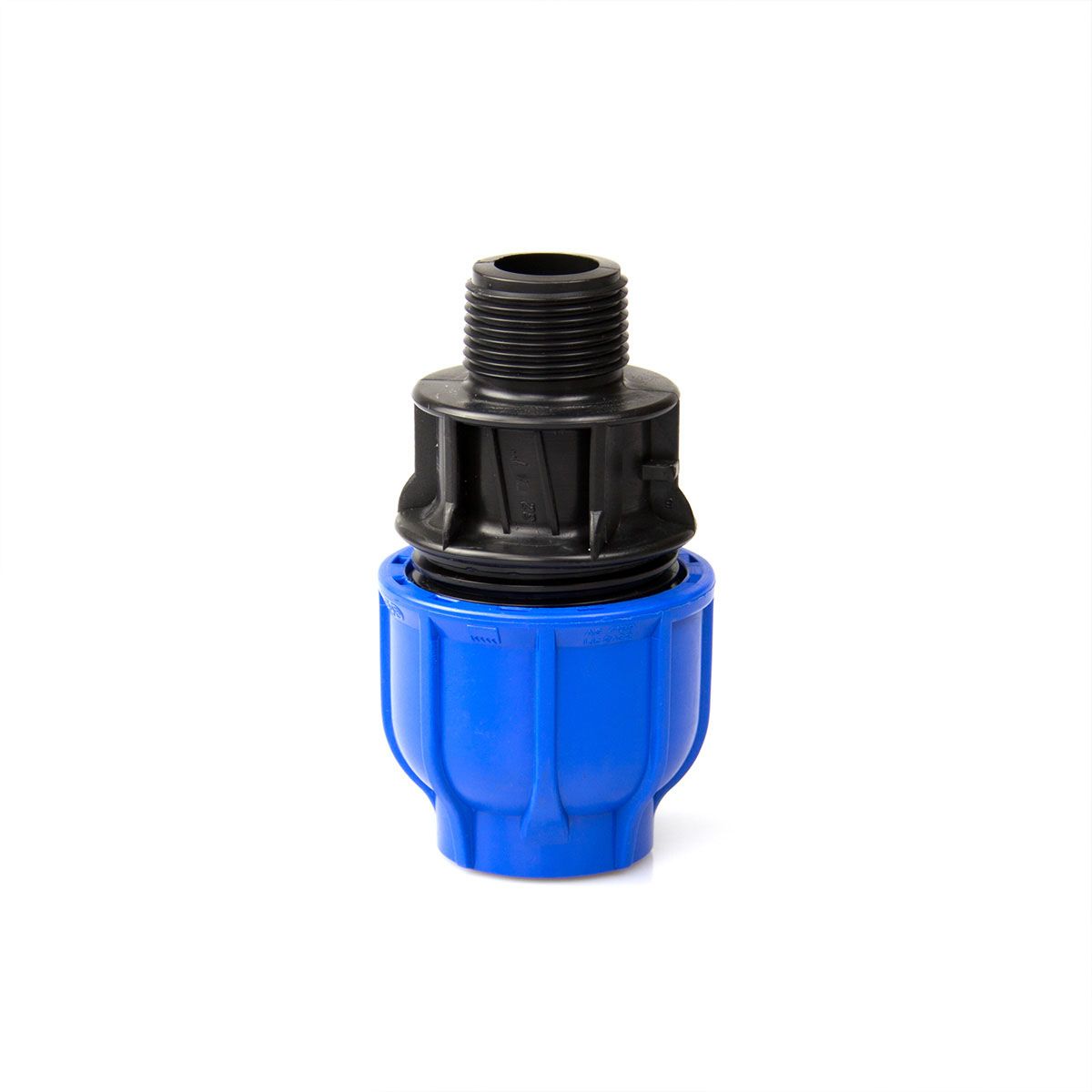 Muffenkupplung AG, aus PP, blau-schwarz, d 20 mm, 3/4' AG, PN 16 Muffenkupplung AG, aus PP, blau-schwarz, d 20 mm, 3/4' AG, PN 16