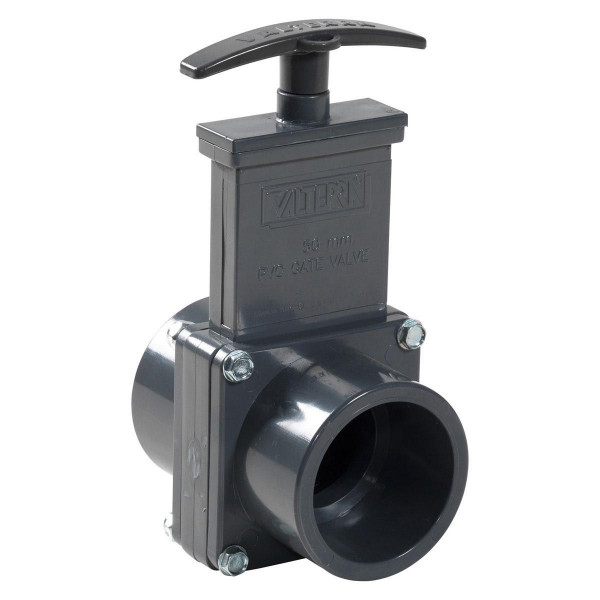 Zugschieber zum Kleben, aus PVC, dunkelgrau, D 50 mm