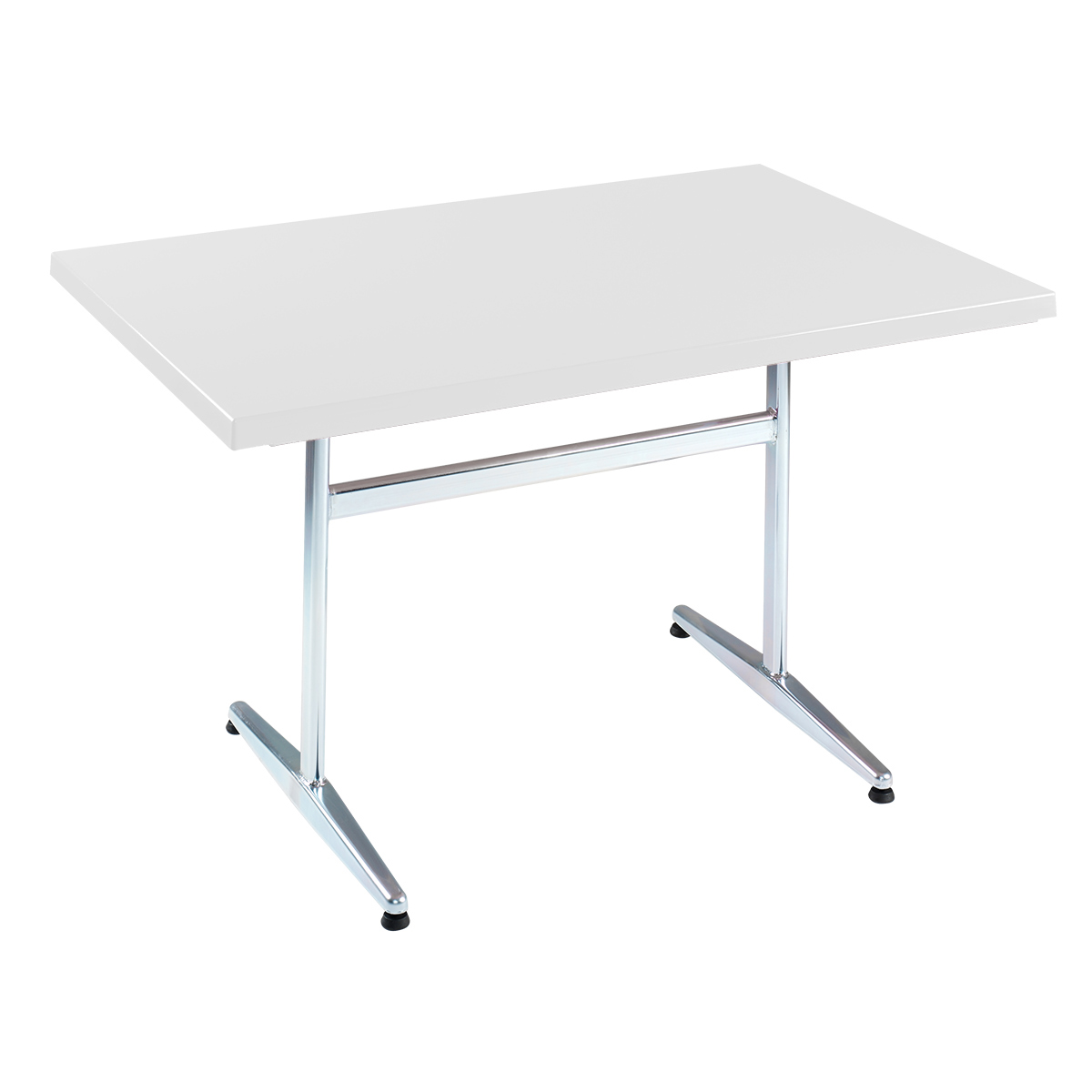 GFK Tisch weiss, glanz, Untergestell galvanisch, T-Gestell Basic, 120 x 80 x 3.5 cm, H 73 cm GFK Tisch weiss, glanz, Untergestell galvanisch, T-Gestell Basic, 120 x 80 x 3.5 cm, H 73 cm