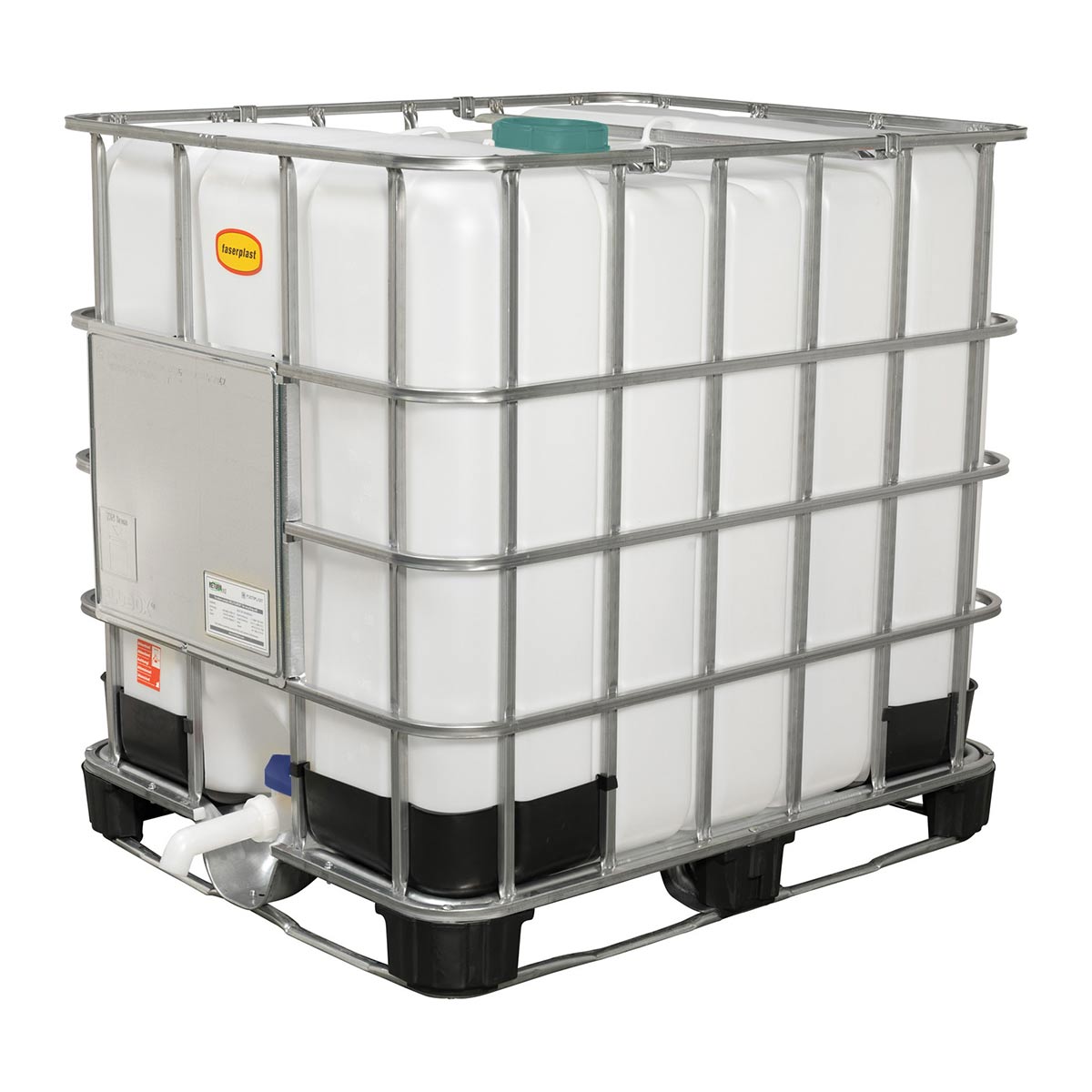 IBC-Container, aus PE-HD, weiss, 1000 l, 1200 x 1000 x 1165 mm IBC-Container, aus PE-HD, weiss, 1000 l, 1200 x 1000 x 1165 mm
