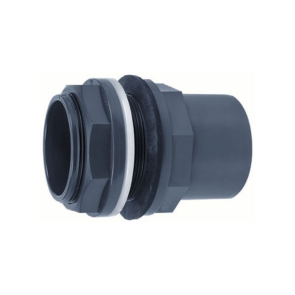 Tankdurchführung, aus PVC, grau, D 20 x 25 mm, 3/4' AG Tankdurchführung, aus PVC, grau, D 20 x 25 mm, 3/4' AG