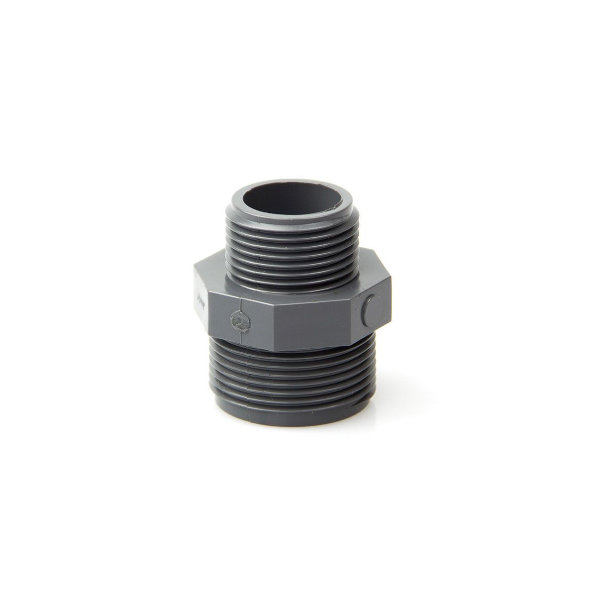 Reduktion mit Gewinde AG AG, aus PVC, grau, 3/4' AG, 1/2' AG Reduktion mit Gewinde AG AG, aus PVC, grau, 3/4' AG, 1/2' AG