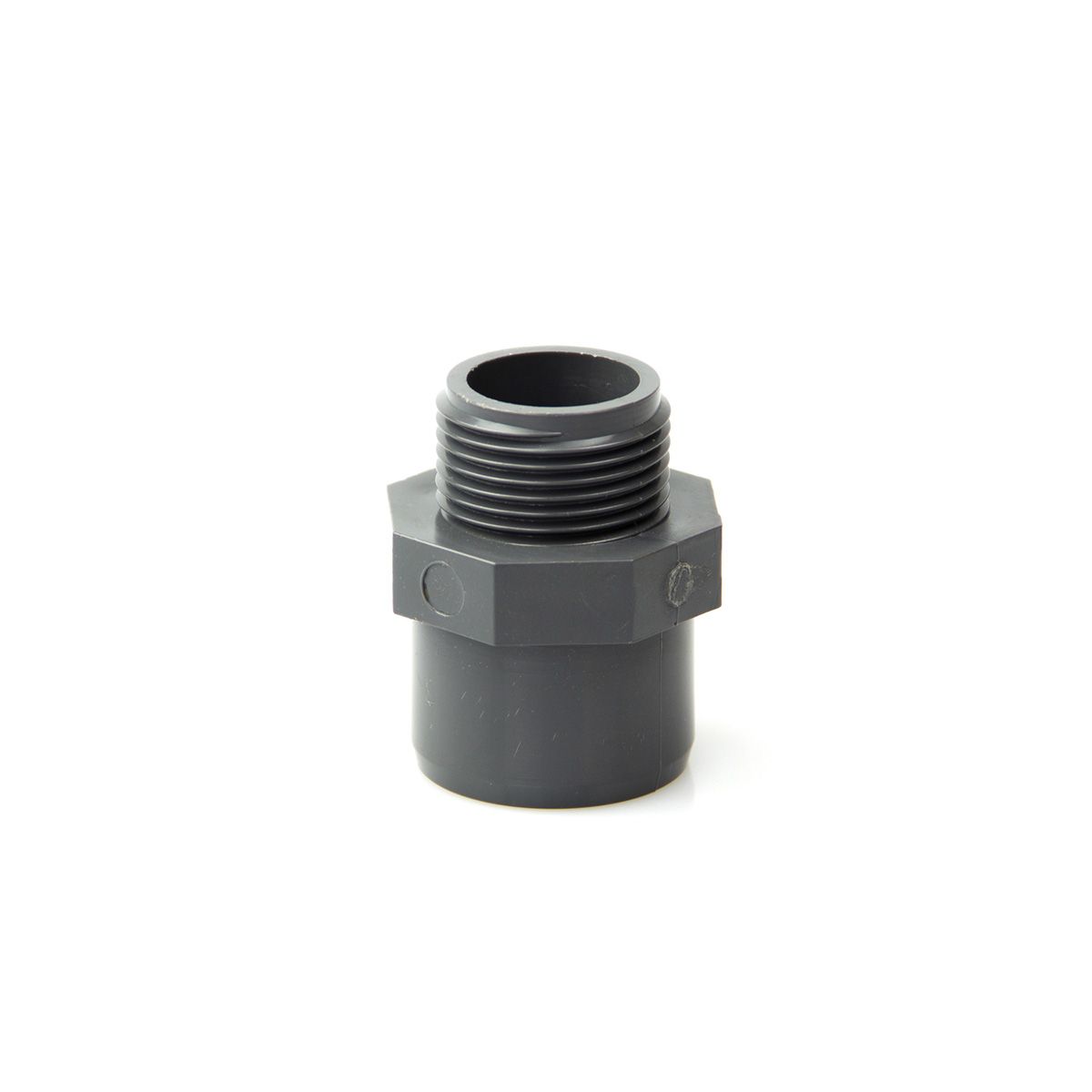 Reduktion Kleben/Gewinde AG, aus PVC, grau, d 16 x D 20 mm, 3/8' AG, PN 16 Reduktion Kleben/Gewinde AG, aus PVC, grau, d 16 x D 20 mm, 3/8' AG, PN 16