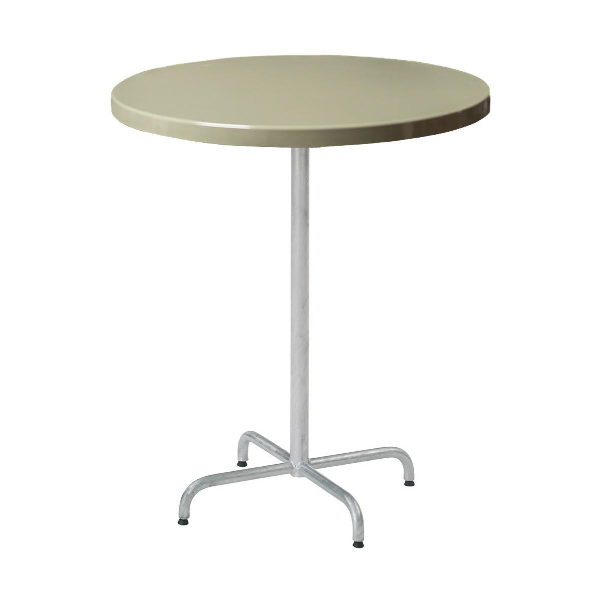 Table PRV vert, brillante, Piétement électrozingué, 4-étoile Retro, D 70 x 3.5 cm, H 109 cm Table PRV vert, brillante, Piétement électrozingué, 4-étoile Retro, D 70 x 3.5 cm, H 109 cm