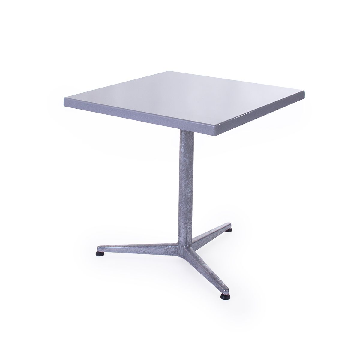 GFK Tisch silber, glanz, Untergestell feuerverzinkt 3-Stern Basic, 70 x 70 x 3.5 cm, H 73 cm GFK Tisch silber, glanz, Untergestell feuerverzinkt 3-Stern Basic, 70 x 70 x 3.5 cm, H 73 cm