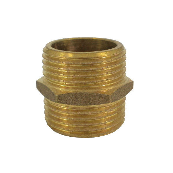 Doppelnippel, aus Messing, 3/4' AG, 3/4' AG