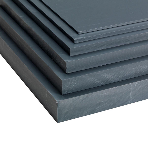 PVC Platte, aus PVC-U, dunkelgrau, 2000 x 1000 x 3 mm, 4.32 kg/m2