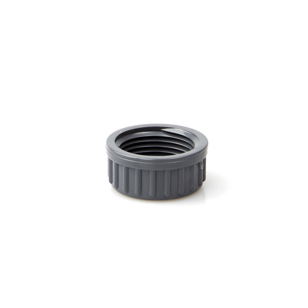 Endkappe mit Gewinde, aus PVC, grau, 3/8' IG, PN 16