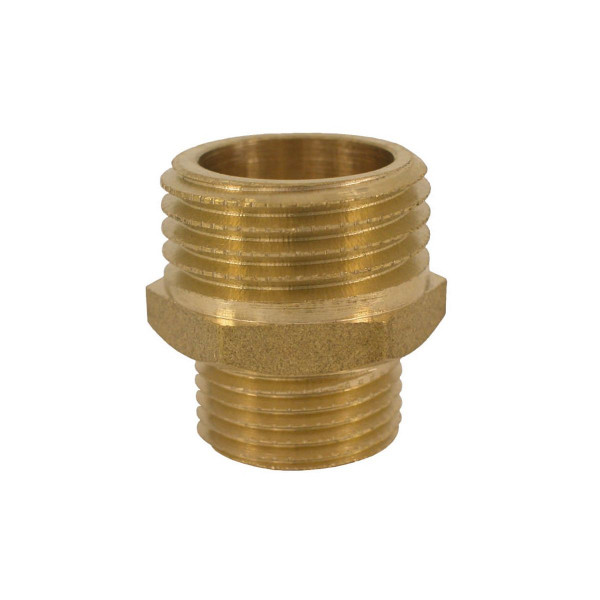 Gewindenippel, aus Messing, 1/2' AG, 3/8' AG