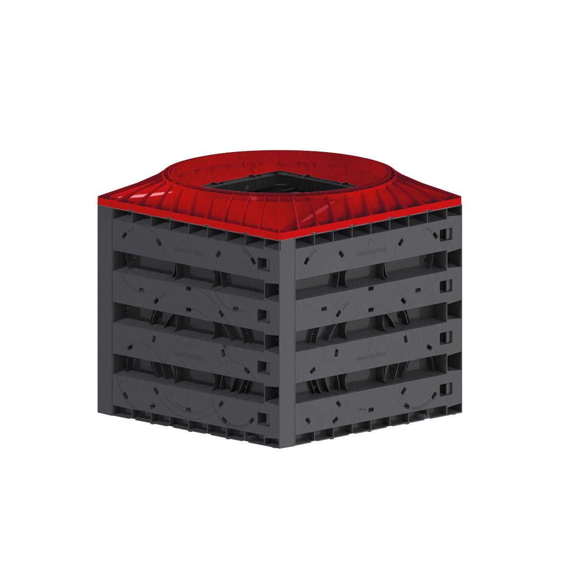 Schachtsystem Vario 800, aus PE, schwarz, 800 x 800 x 760 mm, 1.0 Lagen Schachtsystem Vario 800, aus PE, schwarz, 800 x 800 x 760 mm, 1.0 Lagen