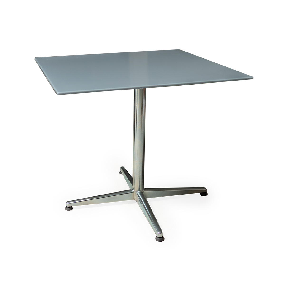 GFK Tisch fehgrau, glanz, elegance, Untergestell galvanisch, 4-Stern Basic, 80 x 80 x 0.9 cm, H 73 cm GFK Tisch fehgrau, glanz, elegance, Untergestell galvanisch, 4-Stern Basic, 80 x 80 x 0.9 cm, H 73 cm