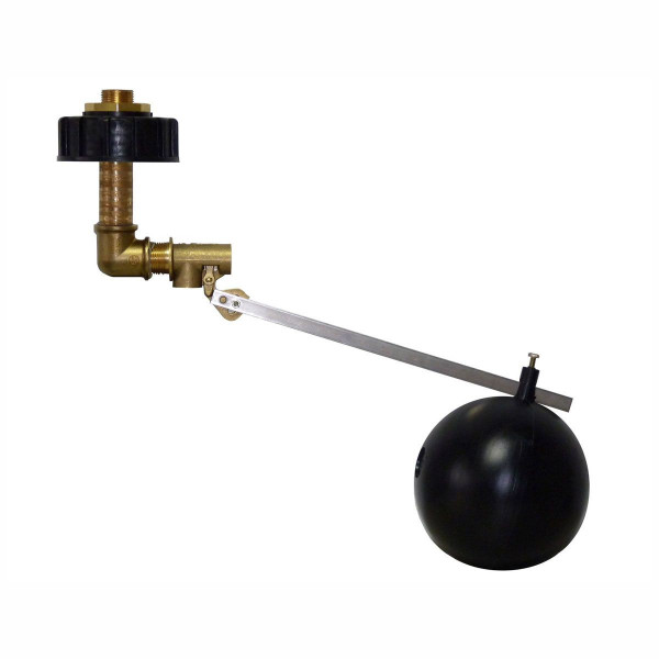 Schwimmerventil, aus Messing/PE, 1'AG, L 455 mm, D 180 mm
