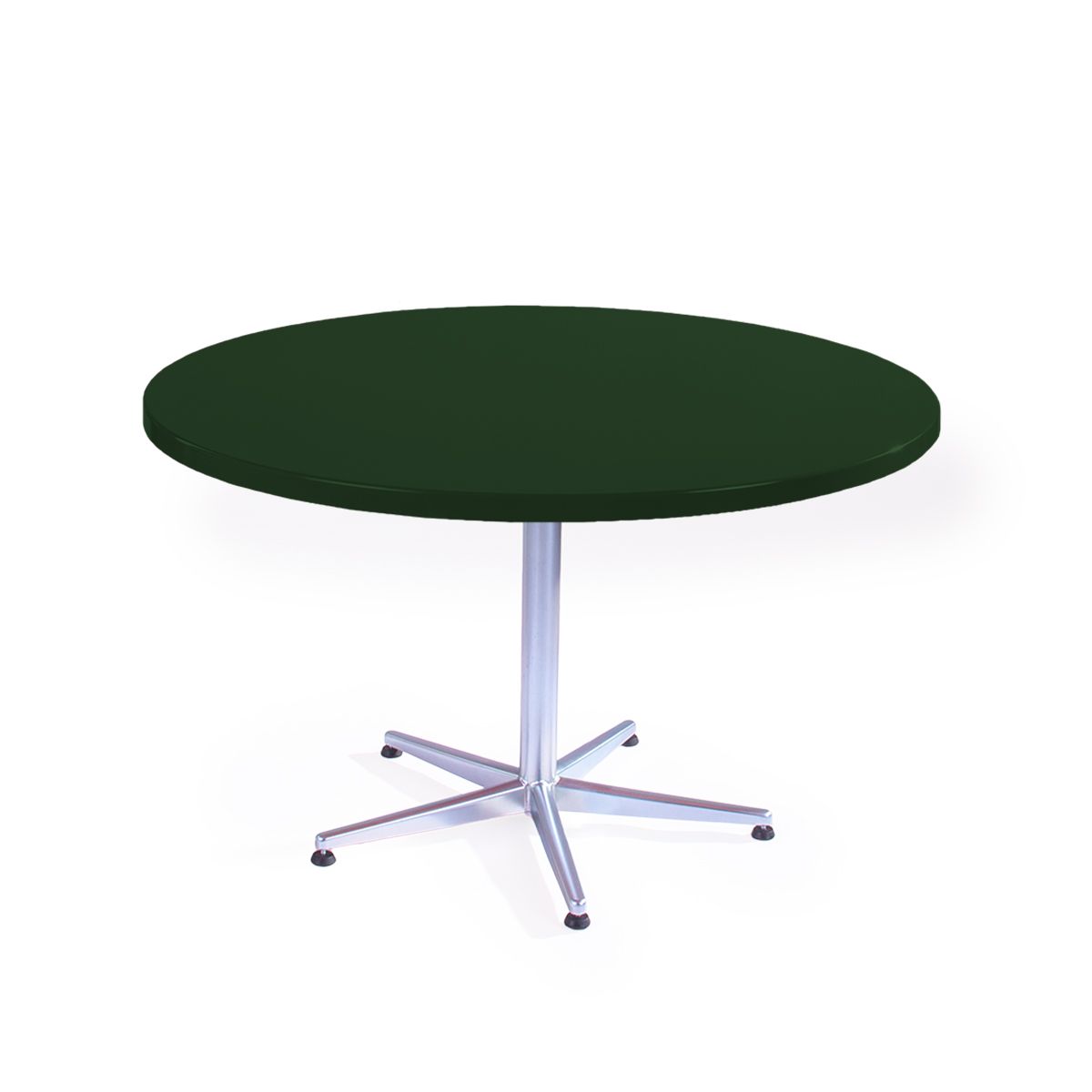 GFK Tisch tannengrün, glanz, Untergestell galvanisch, 5-Stern Basic, D 120 x 3.5 cm, H 73 cm GFK Tisch tannengrün, glanz, Untergestell galvanisch, 5-Stern Basic, D 120 x 3.5 cm, H 73 cm