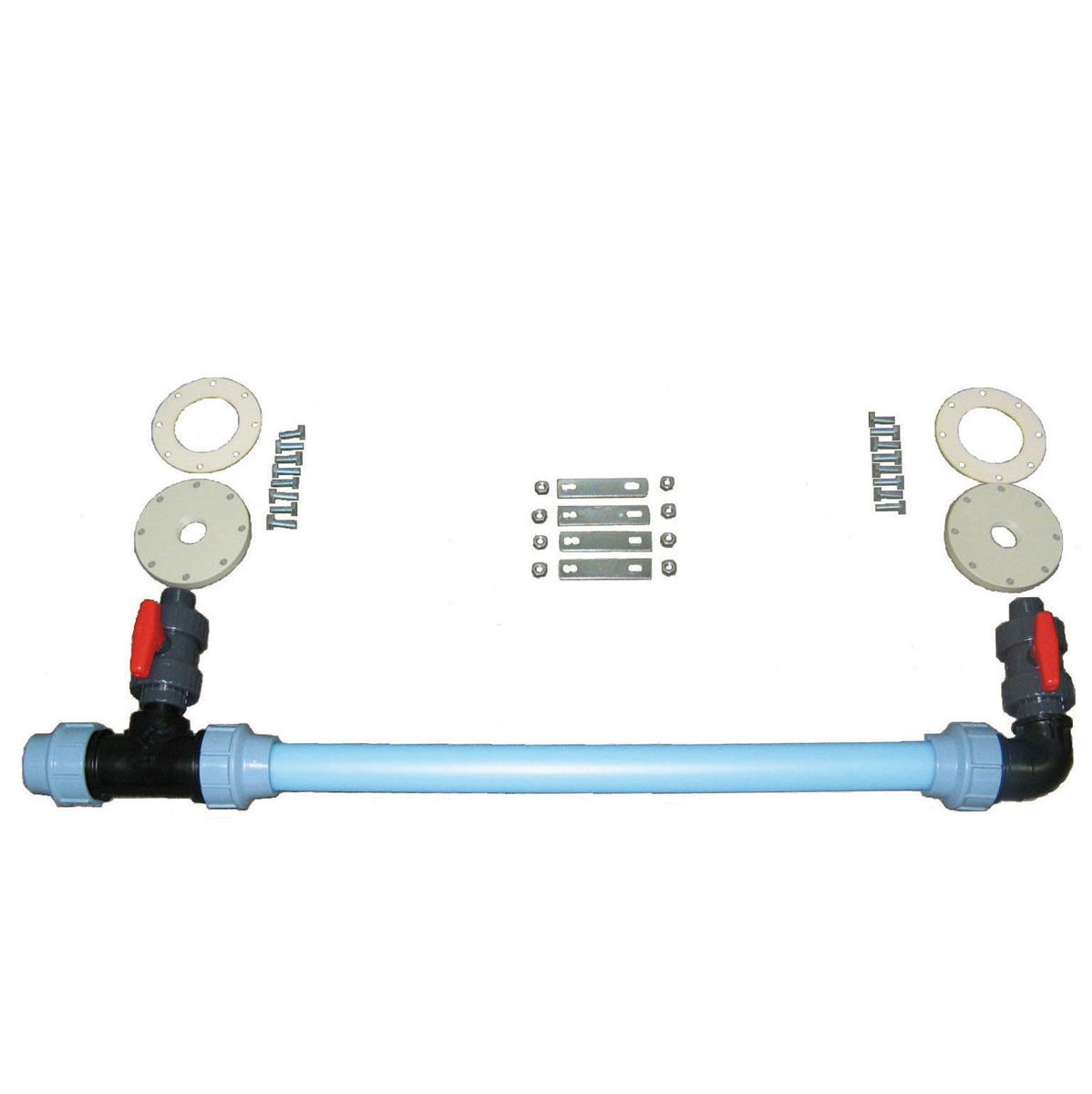 Verbindung DN 50, mit Hahn/PP-Flansch, 1 1/2' Verbindung DN 50, mit Hahn/PP-Flansch, 1 1/2'