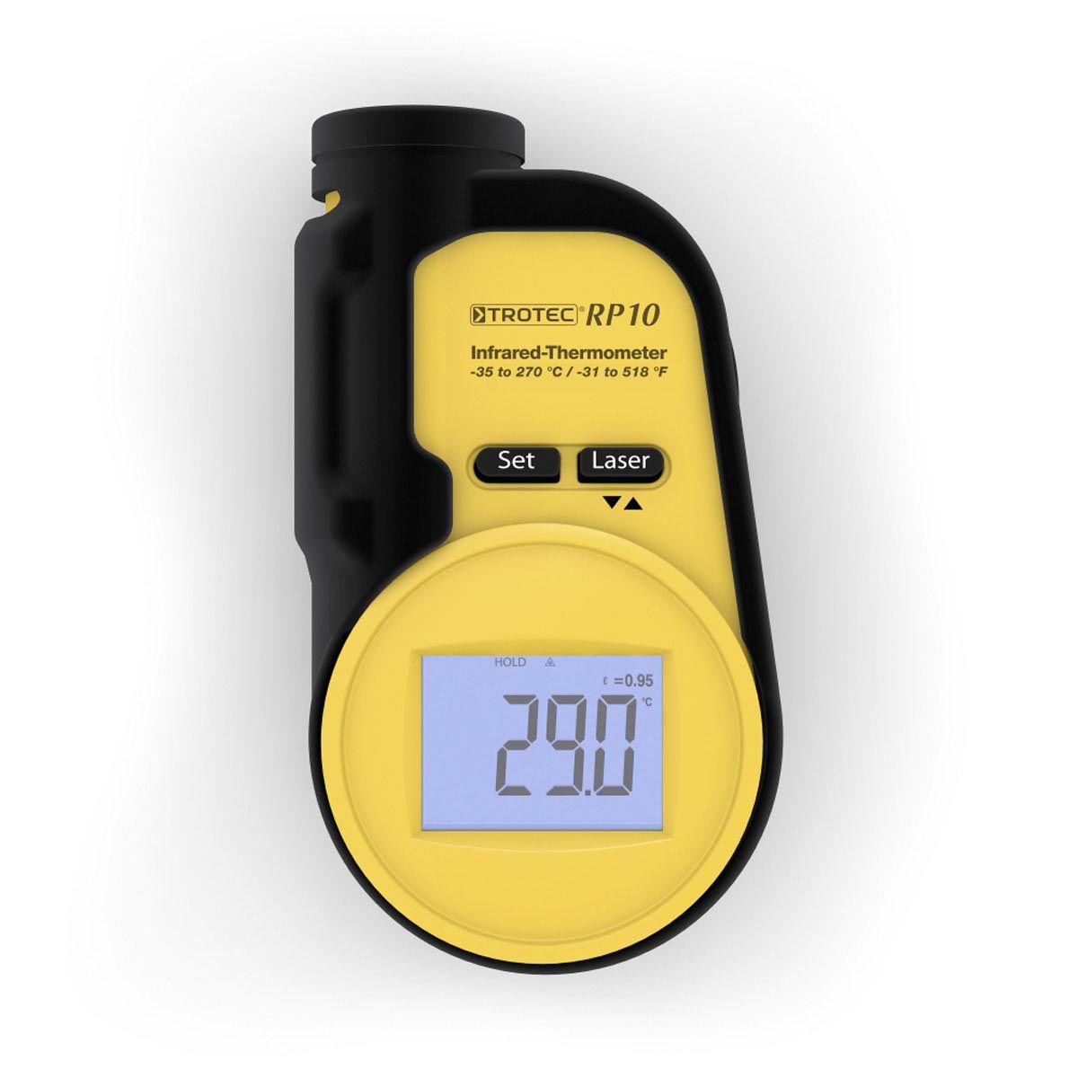 Thermomètre infrarouge, RP10, noir, 53 x 97 x 25 mm Thermomètre infrarouge, RP10, noir, 53 x 97 x 25 mm