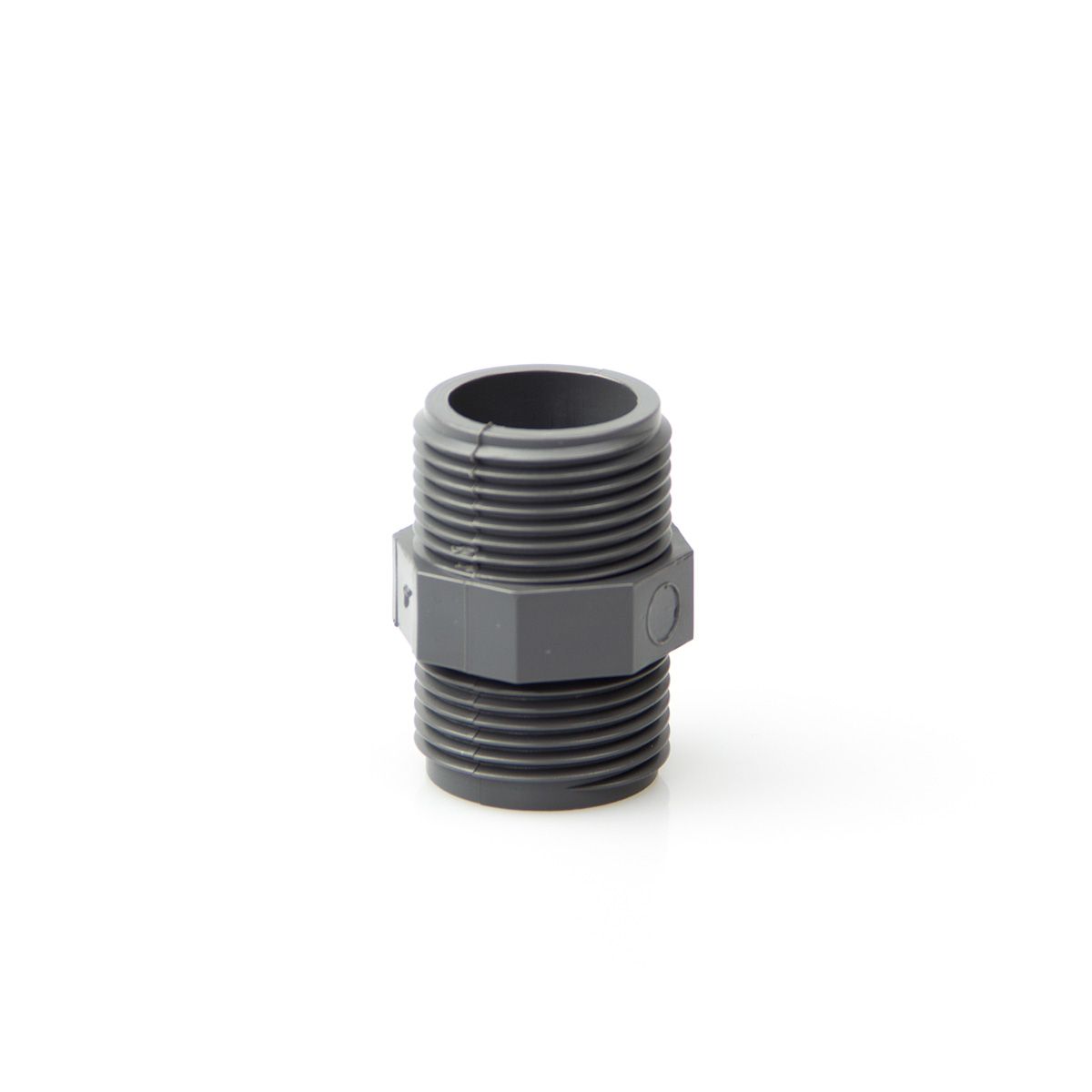 Doppelnippel AG AG, aus PVC, grau, 3/8' AG AG Doppelnippel AG AG, aus PVC, grau, 3/8' AG AG