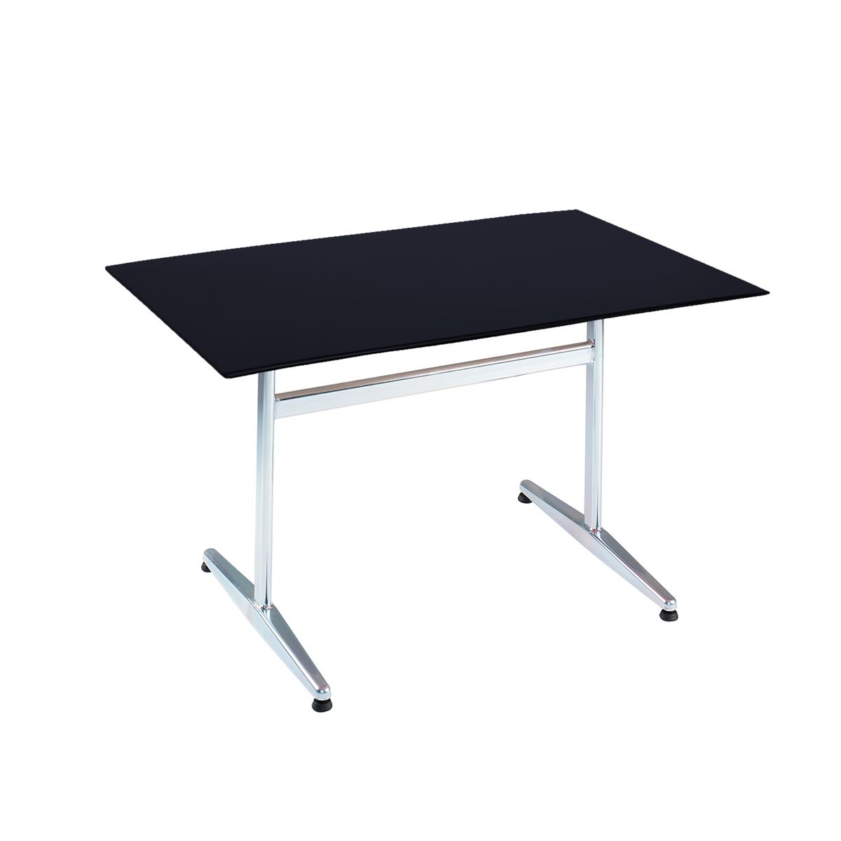Table PRV anthracite, brillante, Piétement électrozingué en T Basic, 120 x 80 x 0.9 cm, H 73 cm Table PRV anthracite, brillante, Piétement électrozingué en T Basic, 120 x 80 x 0.9 cm, H 73 cm
