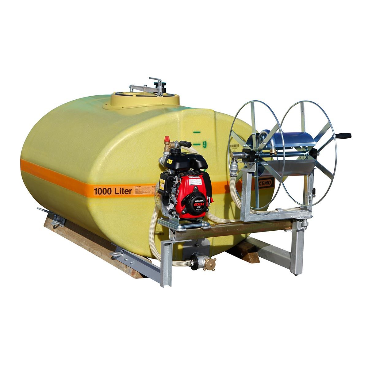 Mobiles Bewässerungssystem, aus GFK, gelb, 600 l, 2070 x 920 x 960 mm Mobiles Bewässerungssystem, aus GFK, gelb, 600 l, 2070 x 920 x 960 mm