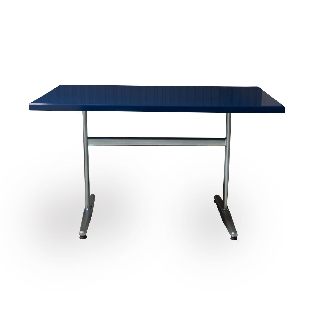 Table PRV bleu saphir, brillante, Piétement électrozingué en T Basic, 120 x 80 x 3.5 cm, H 73 cm Table PRV bleu saphir, brillante, Piétement électrozingué en T Basic, 120 x 80 x 3.5 cm, H 73 cm