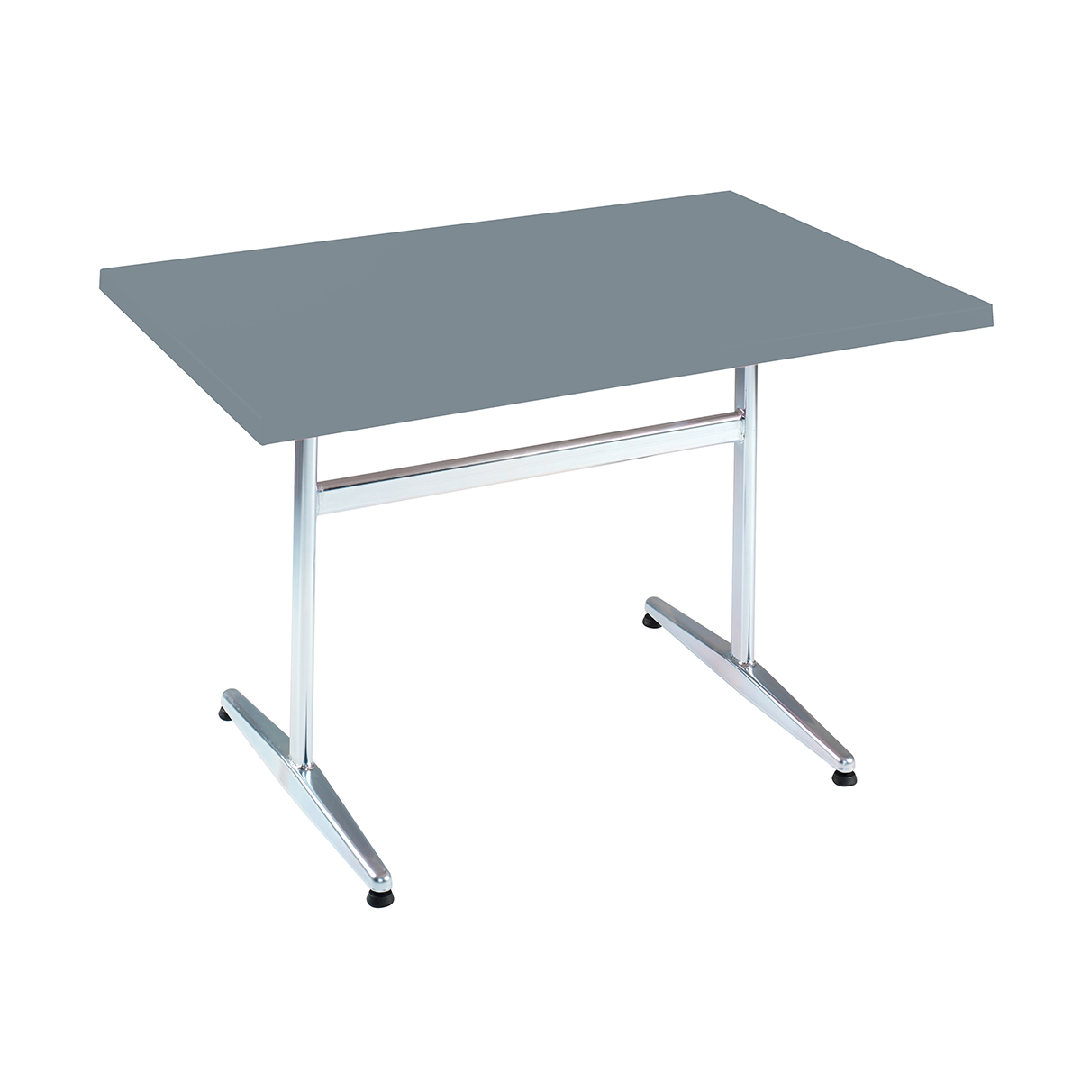 Table PRV gris, brillante, Piétement électrozingué en T Basic, 120 x 70 x 3.5 cm, H 73 cm Table PRV gris, brillante, Piétement électrozingué en T Basic, 120 x 70 x 3.5 cm, H 73 cm