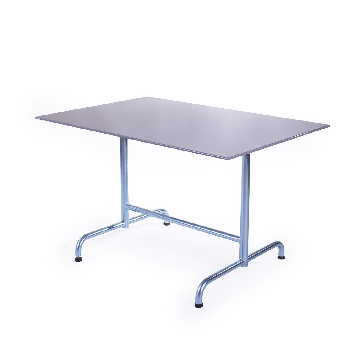 GFK Tisch platingrau, glanz, elegance, Untergestell galvanisch, T-Gestell Retro, 120 x 80 x 0.9 cm, H 73 cm GFK Tisch platingrau, glanz, elegance, Untergestell galvanisch, T-Gestell Retro, 120 x 80 x 0.9 cm, H 73 cm