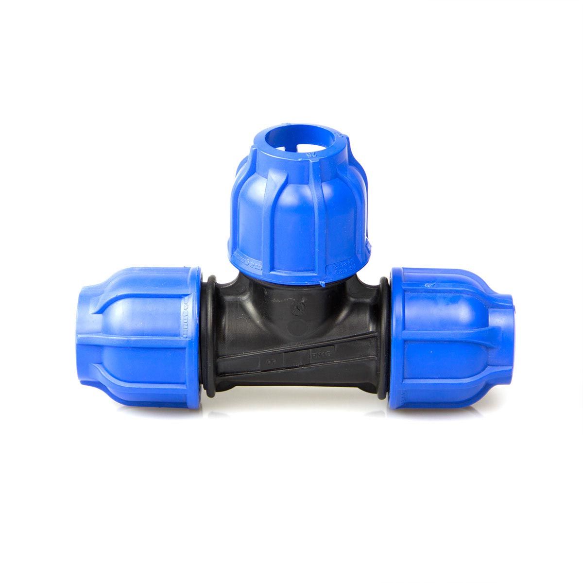 T-Stück, aus PP, blau-schwarz, d 20 mm, PN 16 T-Stück, aus PP, blau-schwarz, d 20 mm, PN 16