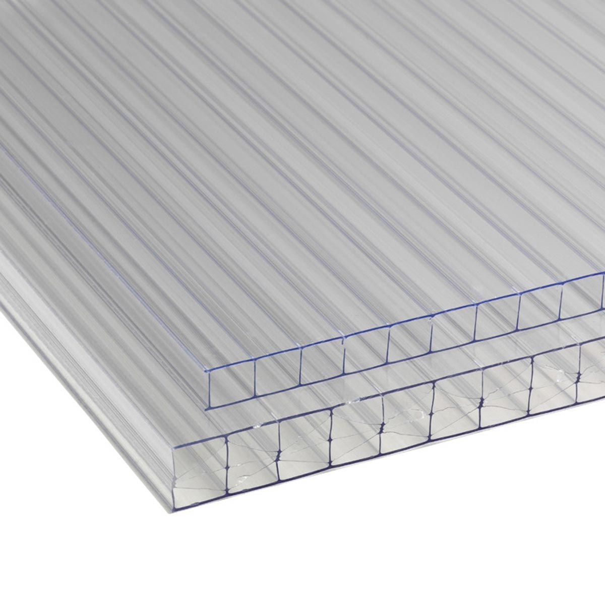 Plaque à double paroi, en PVC, transparente, 6000 x 2100 x 10 mm Plaque à double paroi, en PVC, transparente, 6000 x 2100 x 10 mm