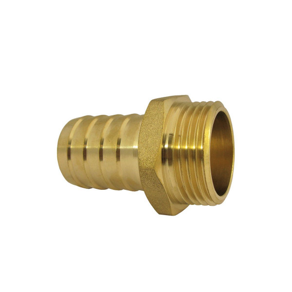 Schlauchverschraubung AG, aus Messing, mit Sechskant, d 10 mm, 3/8' AG