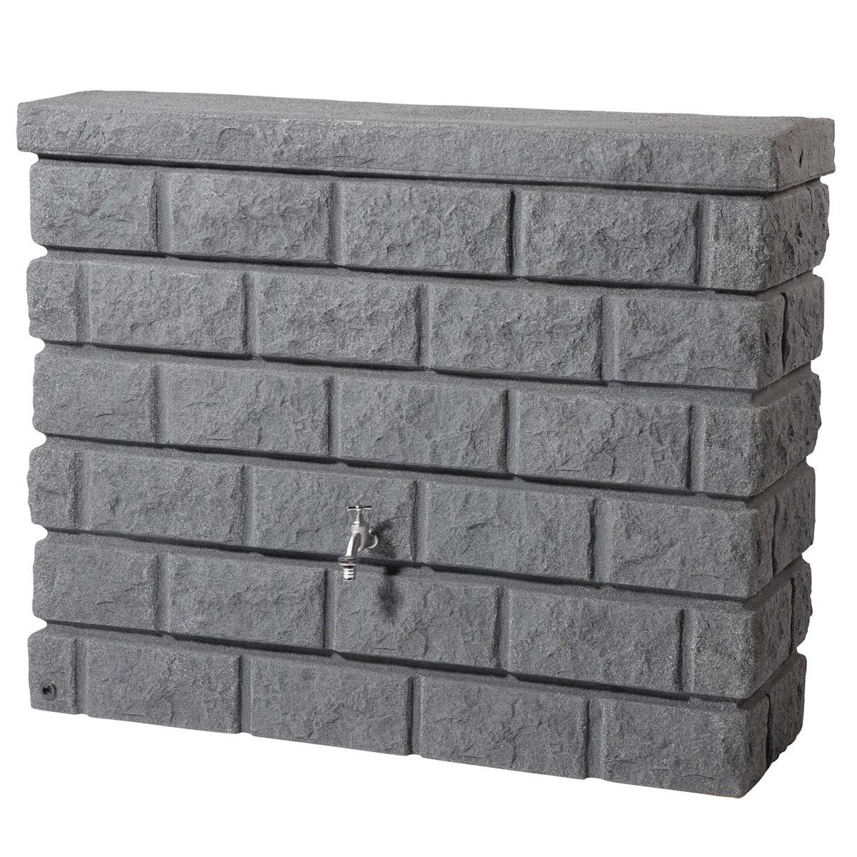 Récupérateur mural Rocky, en PE-HD, dark granite, 400 l, 1200 x 400 x 1000 mm Récupérateur mural Rocky, en PE-HD, dark granite, 400 l, 1200 x 400 x 1000 mm