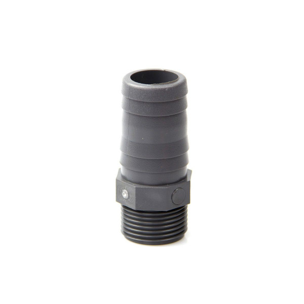 Druckschlauchtülle mit Gewinde AG, aus PVC, grau, d 16 mm, 3/8' AG