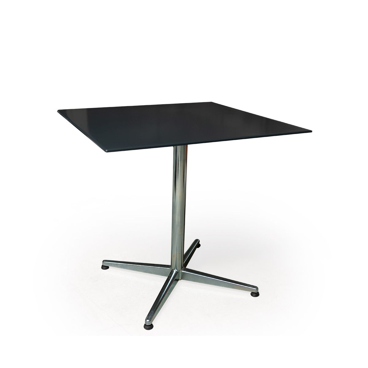GFK Tisch anthrazit, glanz, Untergestell galvanisch, 4-Stern Basic, 80 x 80 x 0.9 cm, H 73 cm GFK Tisch anthrazit, glanz, Untergestell galvanisch, 4-Stern Basic, 80 x 80 x 0.9 cm, H 73 cm