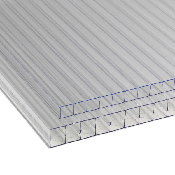 Doppelstegplatte, aus PC, transparent, 6000 x 2100 x 10 mm