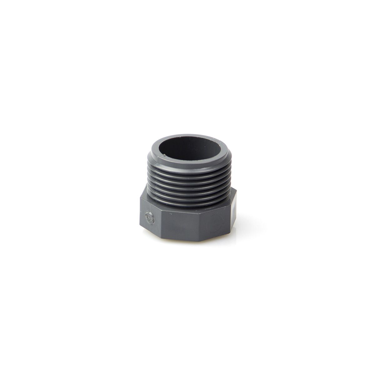 Stopfen mit Gewinde, aus PVC, grau, 3/8' AG, PN 16 Stopfen mit Gewinde, aus PVC, grau, 3/8' AG, PN 16
