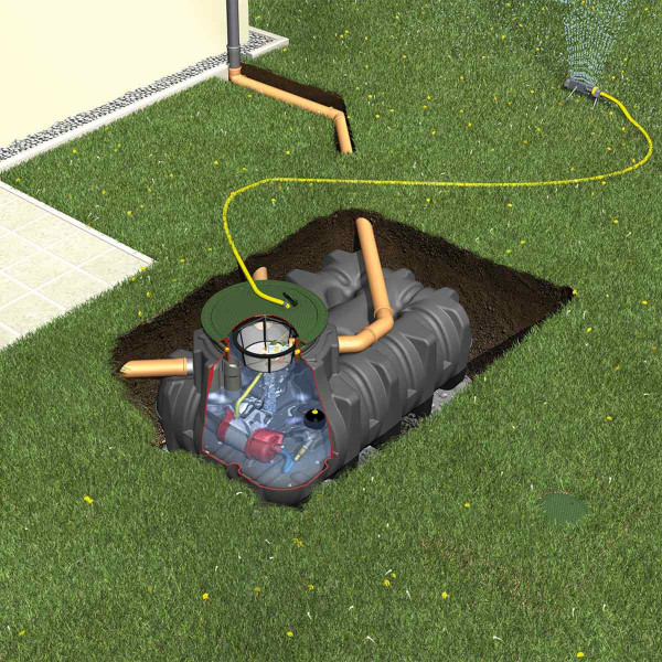 Gartenanlage, mit Flachtank, begehbar, 1500 , 2100 x 1250 x 1015 mm